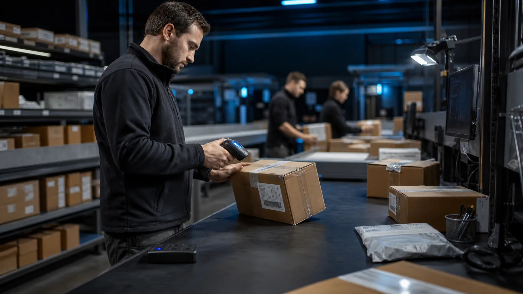Mise en situation éditoriale d'un lecteur de codes-barres portable dans son contexte d'usage professionnel