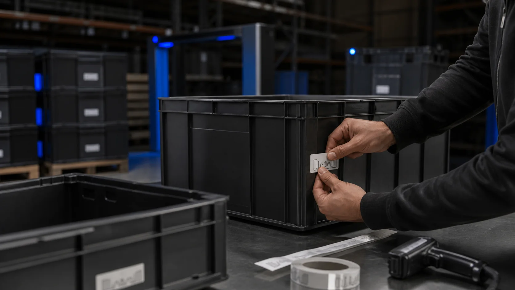 Mise en situation éditoriale d'un étiquette rfid logistique dans son contexte d'usage professionnel
