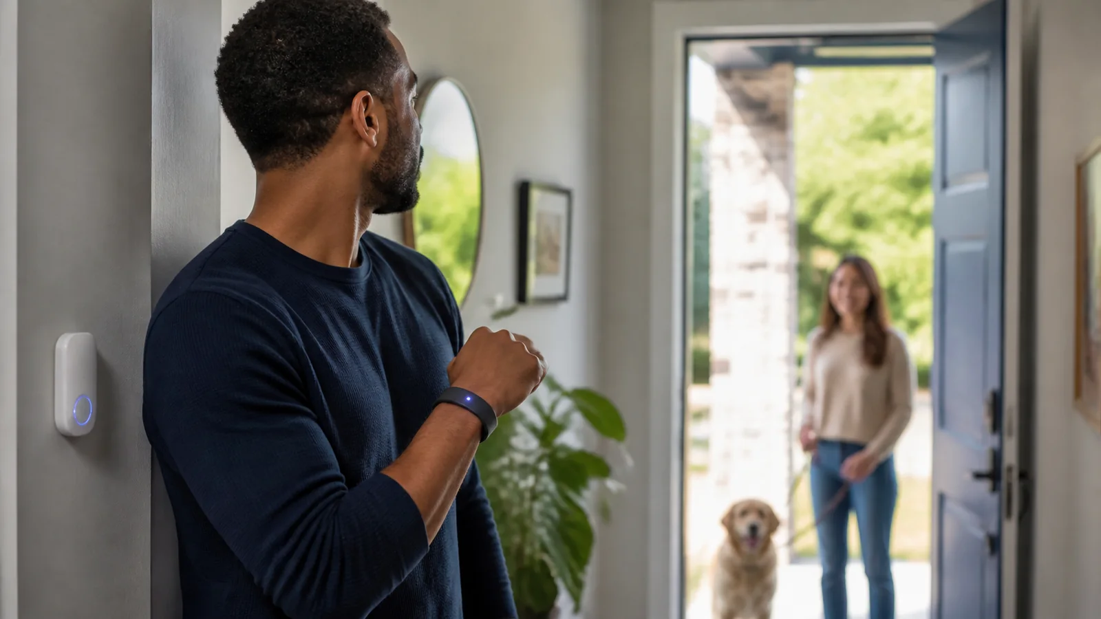 Mise en situation éditoriale d'un bracelet de notification tactile dans son contexte d'usage professionnel