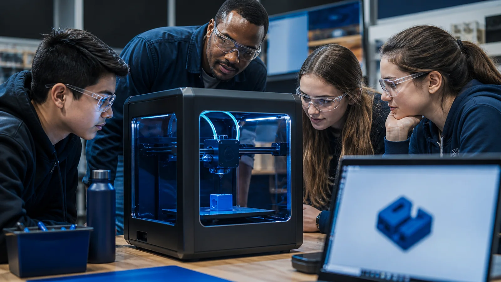 Mise en situation éditoriale d'un mini-imprimante 3d éducative dans son contexte d'usage professionnel