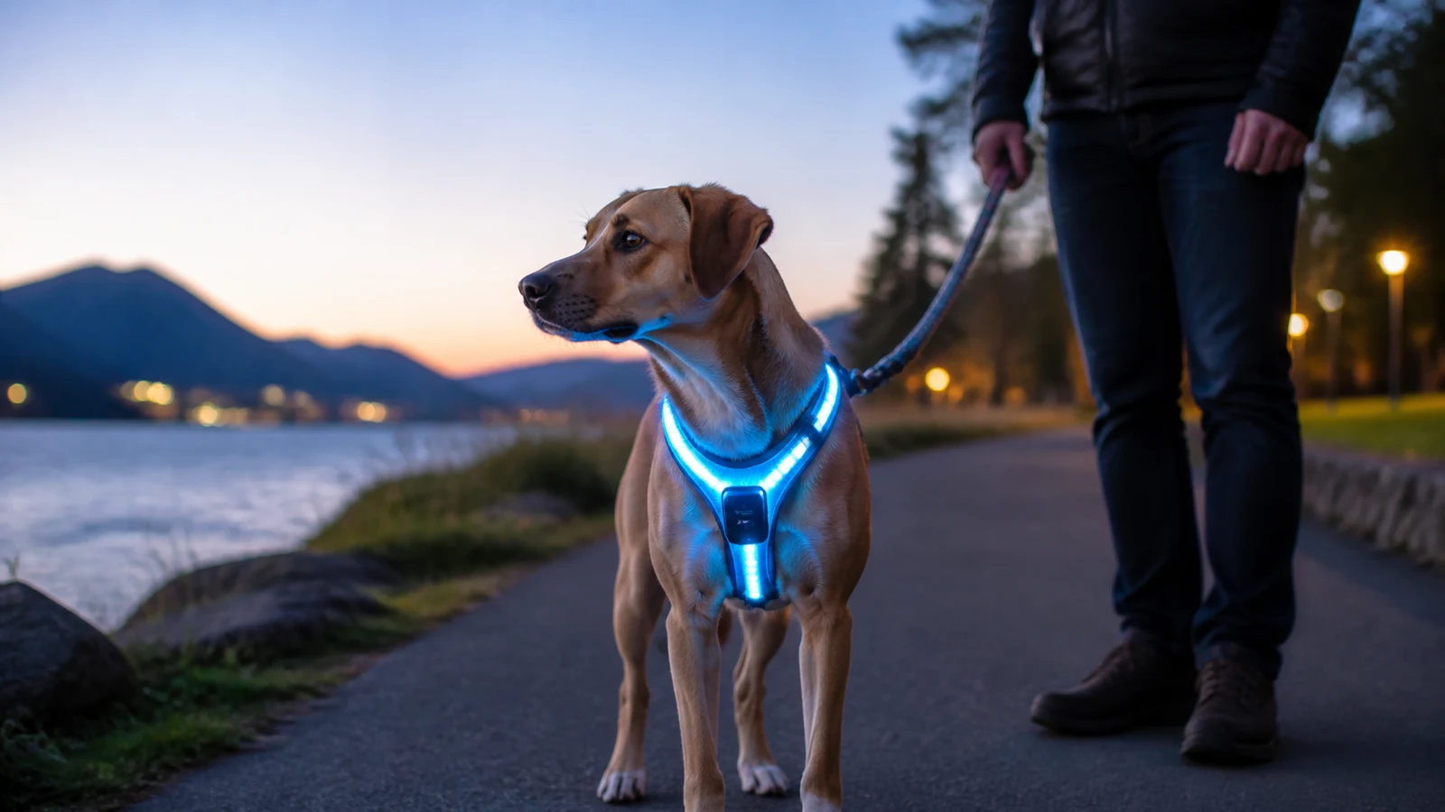 Mise en situation éditoriale d'un harnais lumineux gps dans son contexte d'usage professionnel