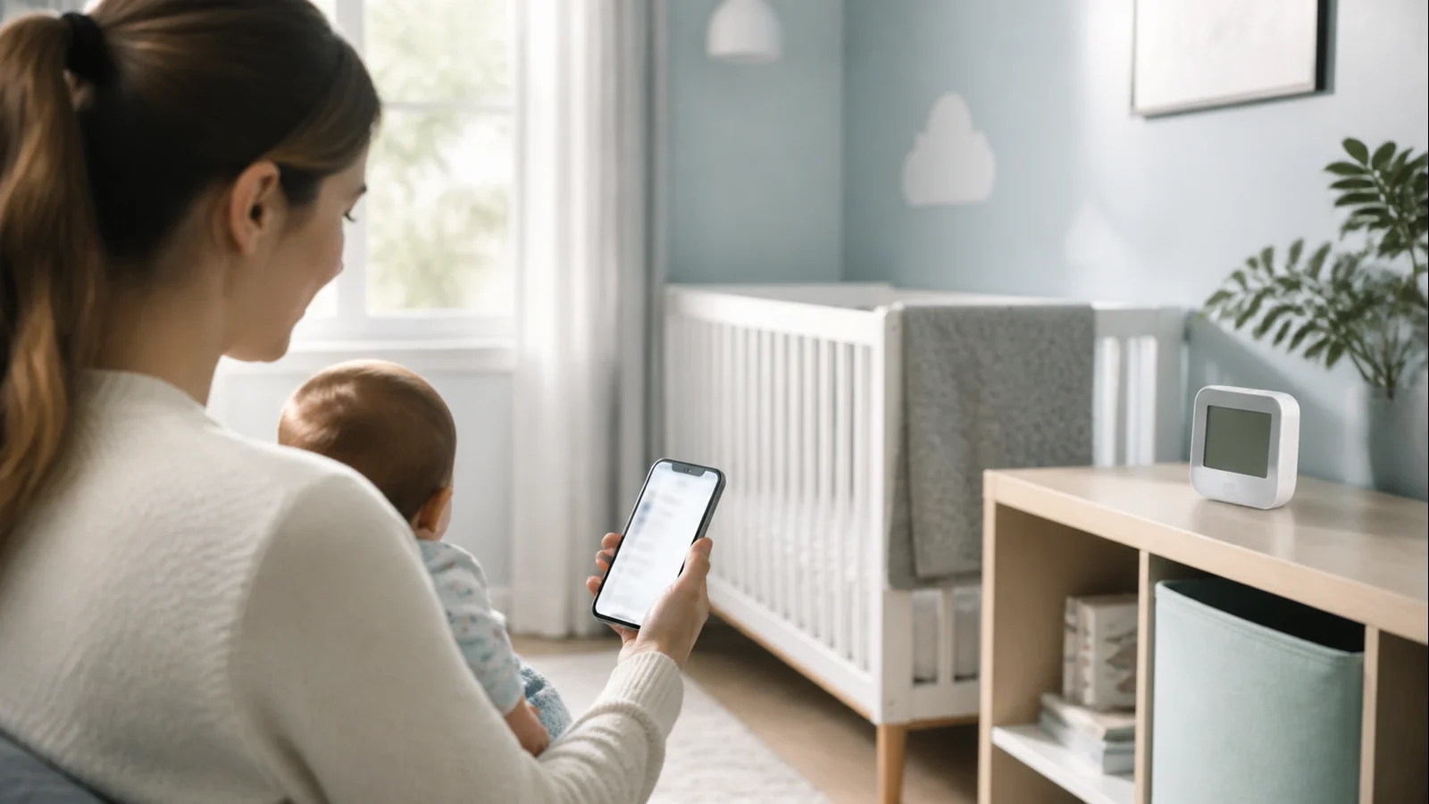 Mise en situation éditoriale d'un thermomètre hygromètre connecté dans son contexte d'usage professionnel