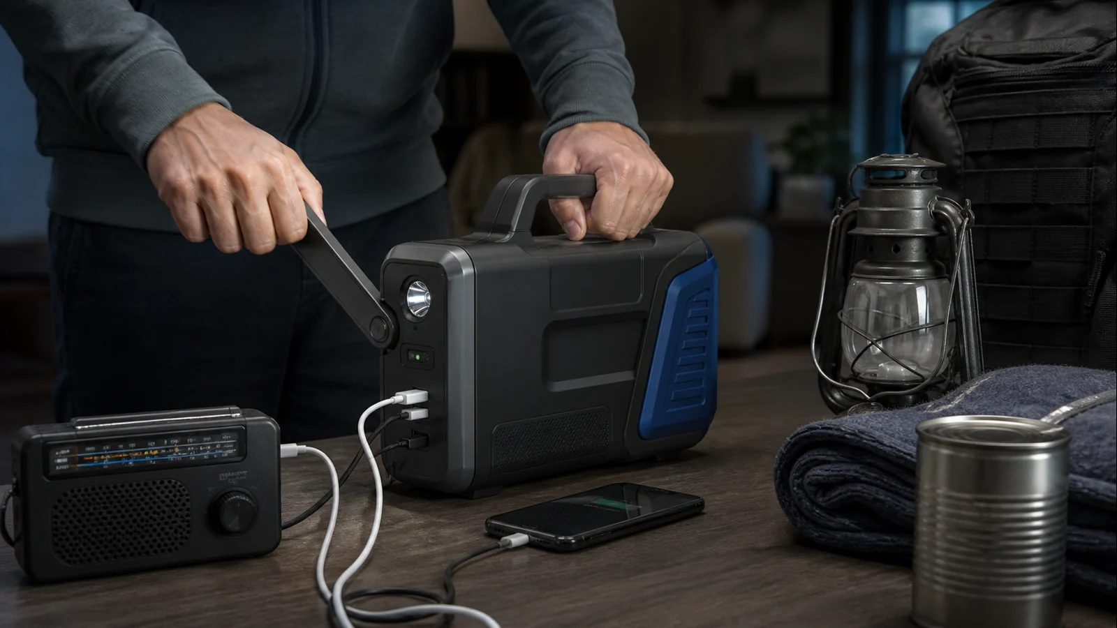 Mise en situation éditoriale d'un chargeur dynamo dans son contexte d'usage professionnel