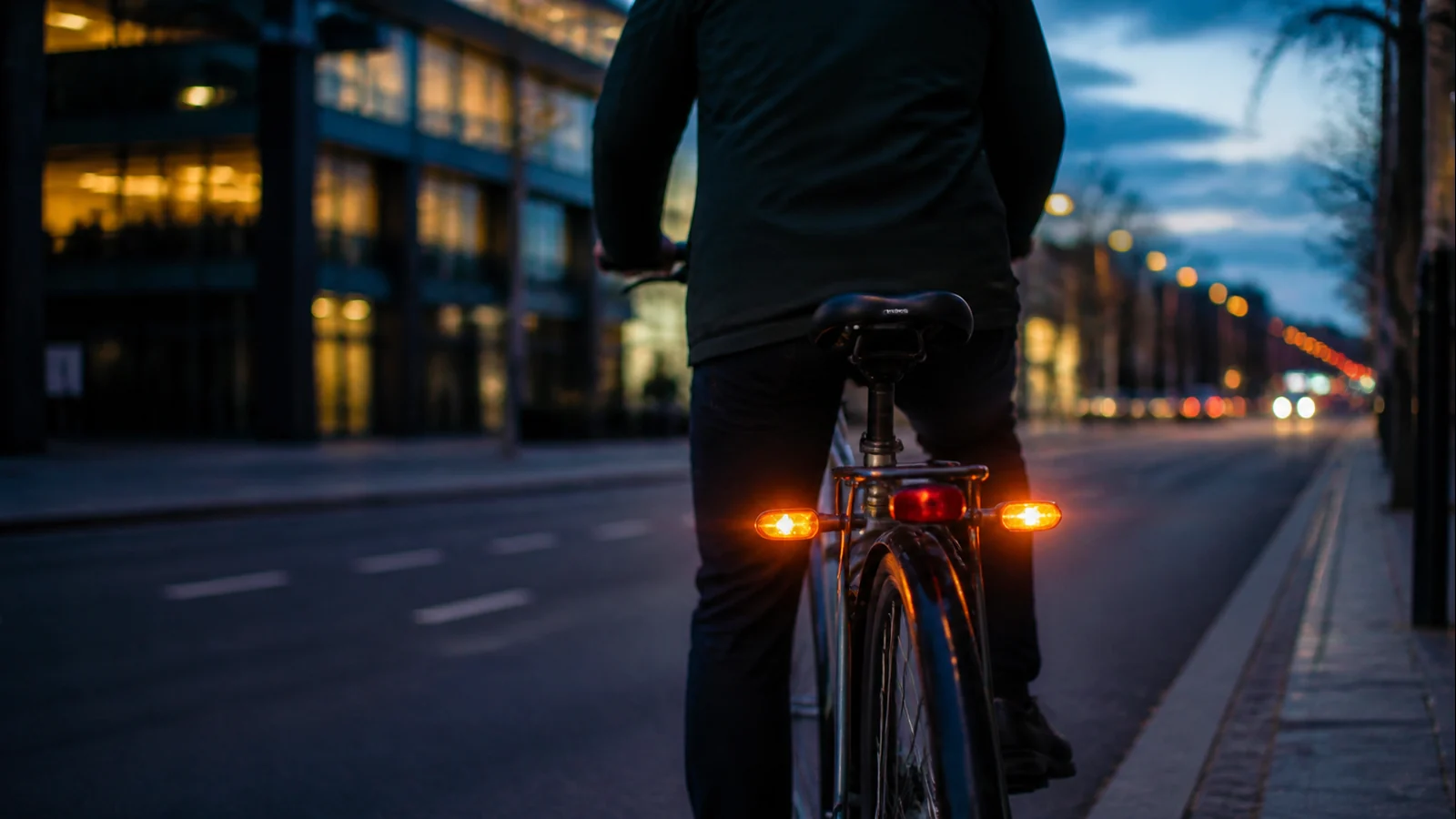 Mise en situation éditoriale d'un clignotants vélo dans son contexte d'usage professionnel