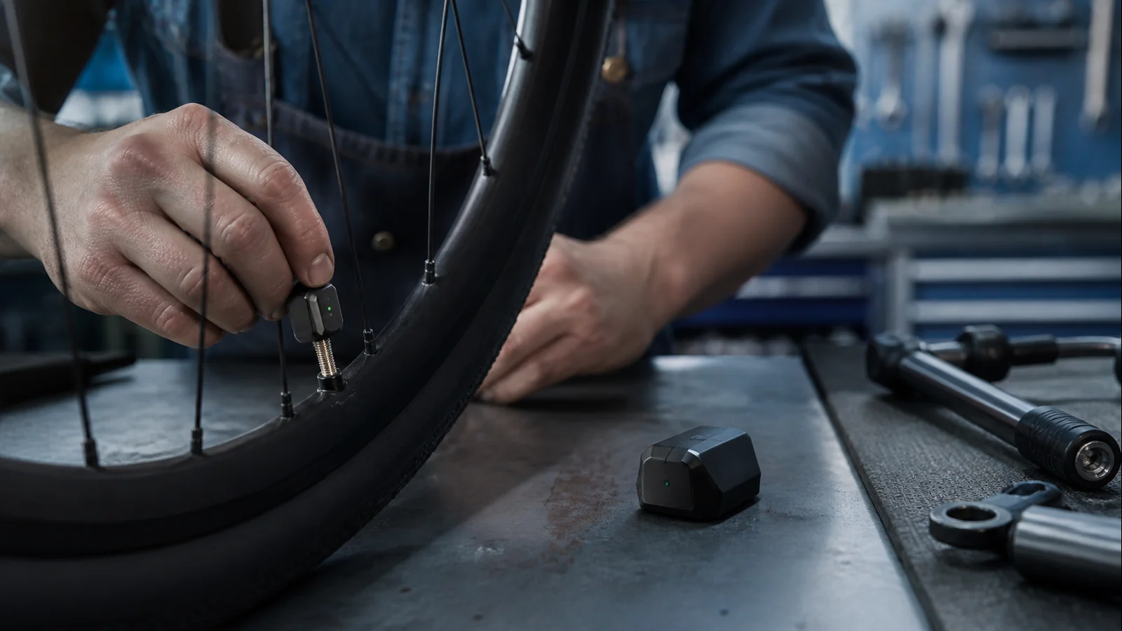 Mise en situation éditoriale d'un capteur de pression vélo dans son contexte d'usage professionnel