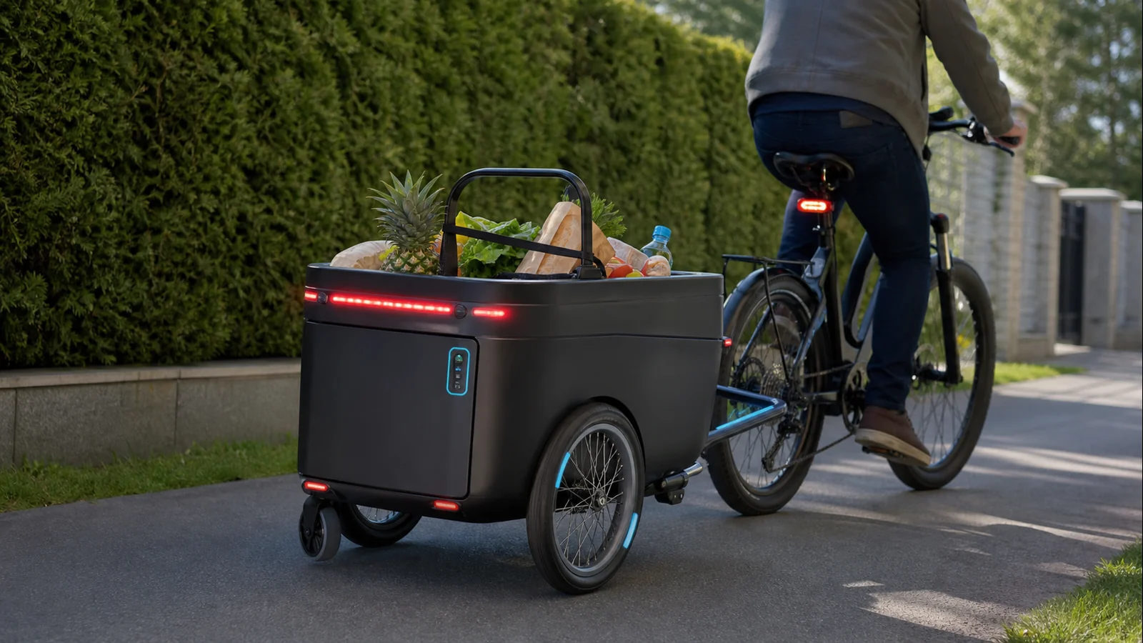 Mise en situation éditoriale d'un remorque vélo intelligente dans son contexte d'usage professionnel