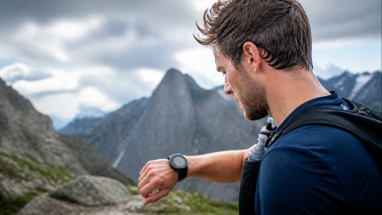 Mise en situation éditoriale d'un montre sport gps dans son contexte d'usage professionnel
