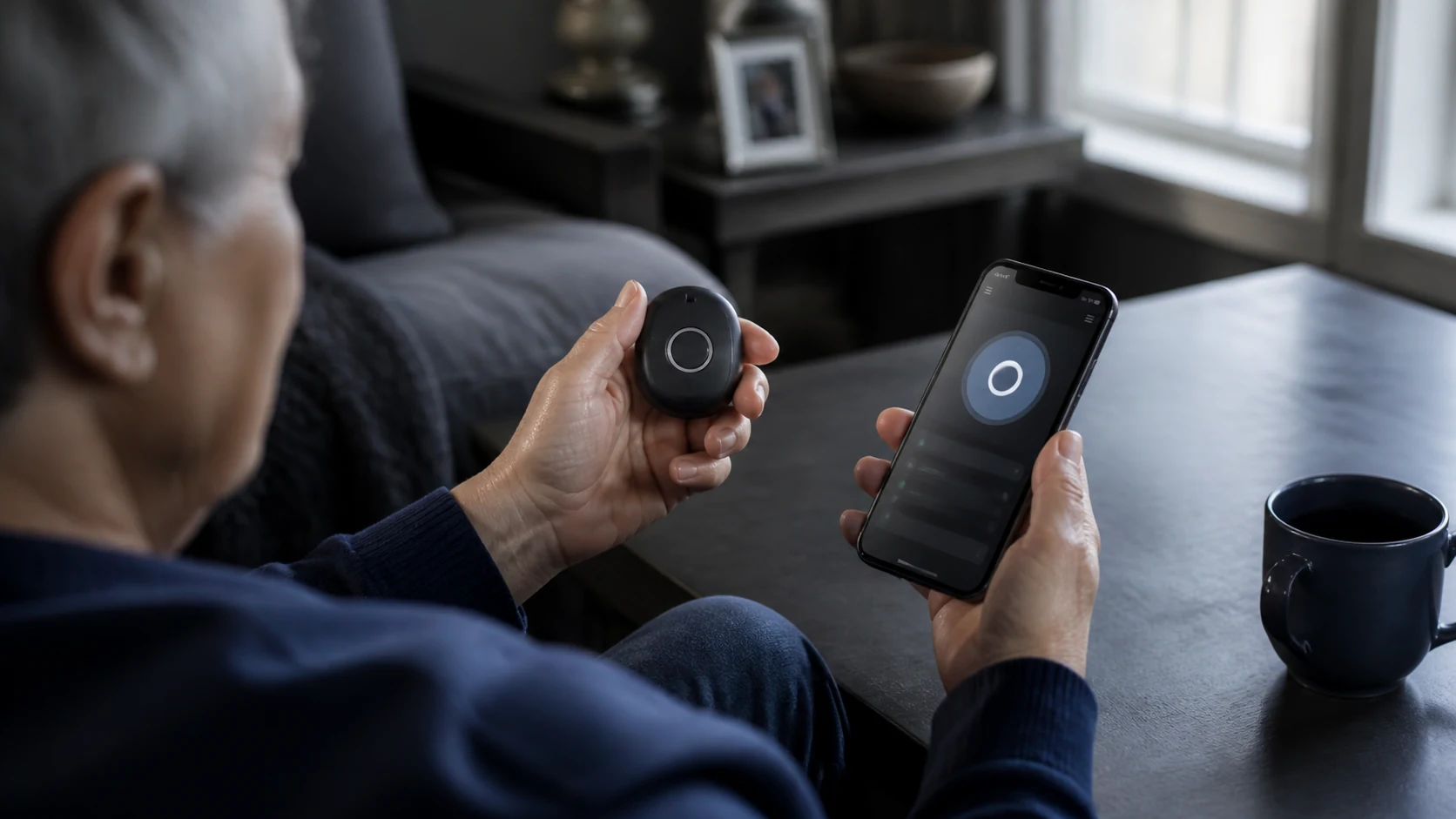 Mise en situation éditoriale d'un bouton sos bluetooth dans son contexte d'usage professionnel