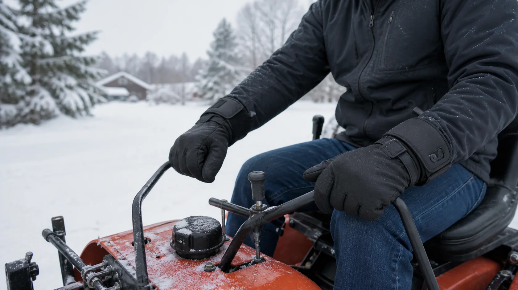 Mise en situation éditoriale d'un gants chauffants dans son contexte d'usage professionnel