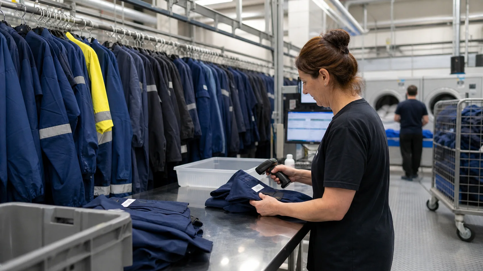 Mise en situation éditoriale d'un étiquette rfid pour vêtement professionnel dans son contexte d'usage professionnel