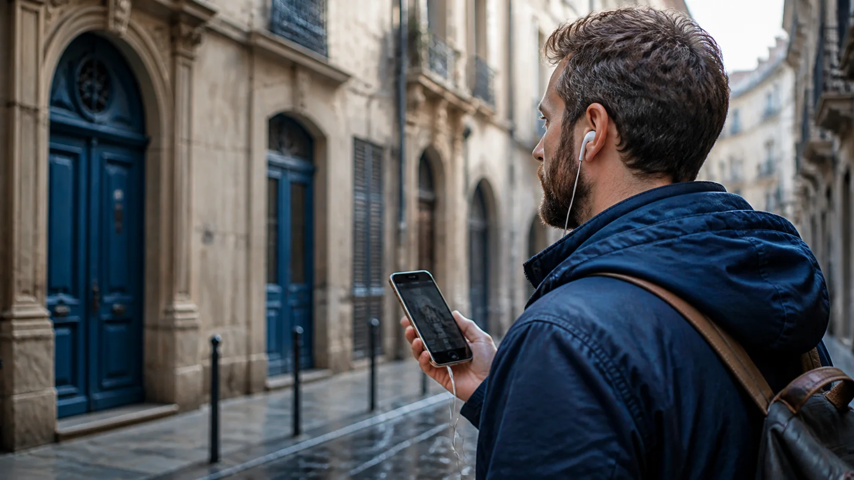 Mise en situation éditoriale d'un audioguide local sur téléphone dans son contexte d'usage professionnel
