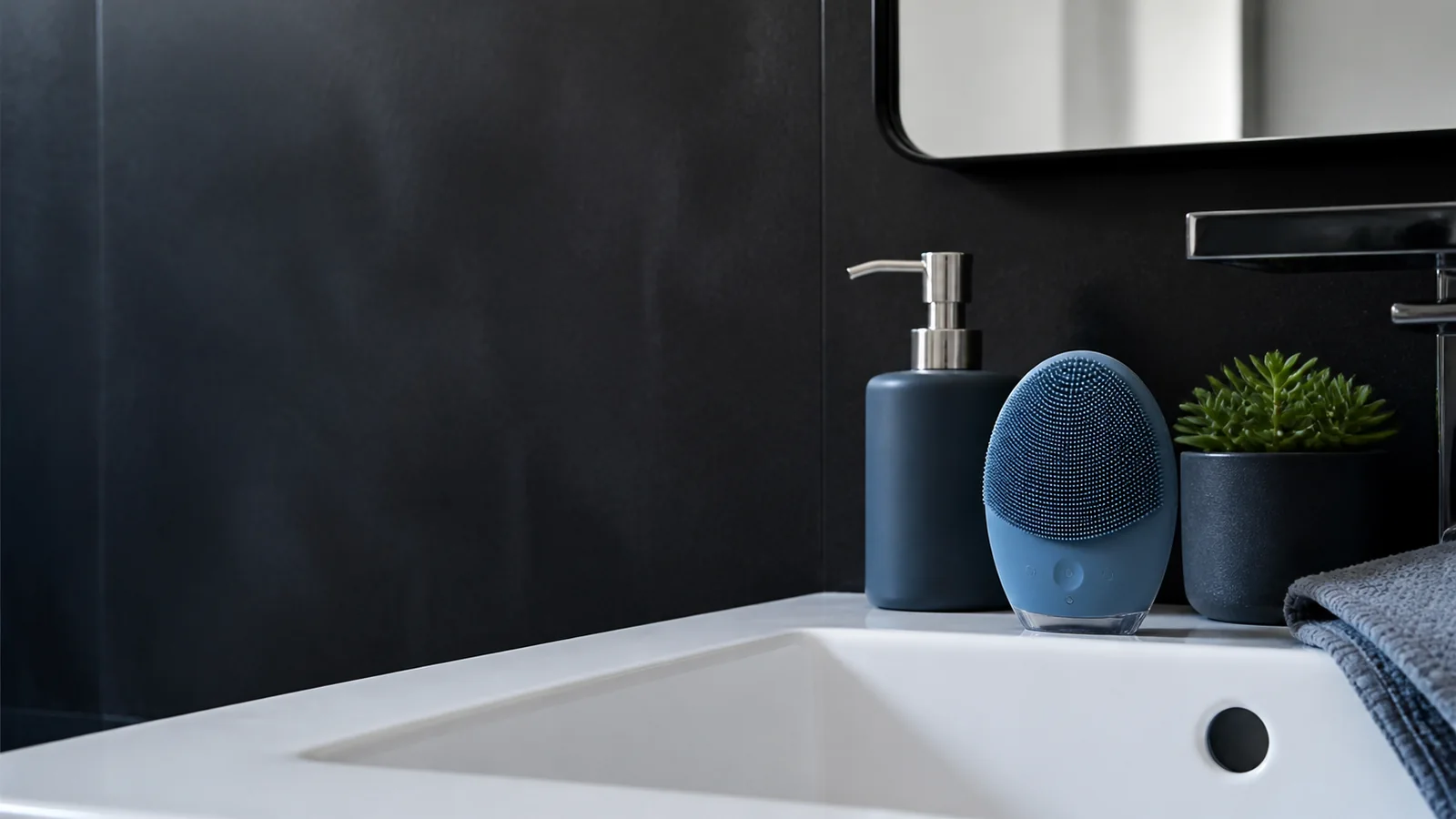 Mise en situation éditoriale d'un brosse connectée de soin dans son contexte d'usage professionnel