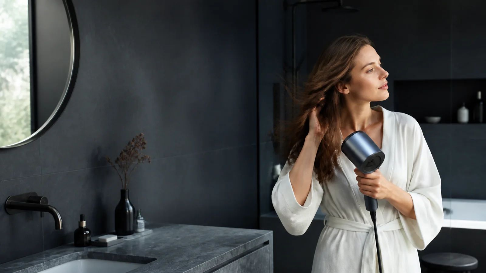 Mise en situation éditoriale d'un sèche-cheveux intelligent dans son contexte d'usage professionnel