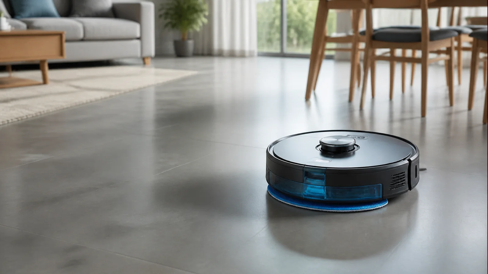 Mise en situation éditoriale d'un robot serpillière dans son contexte d'usage professionnel