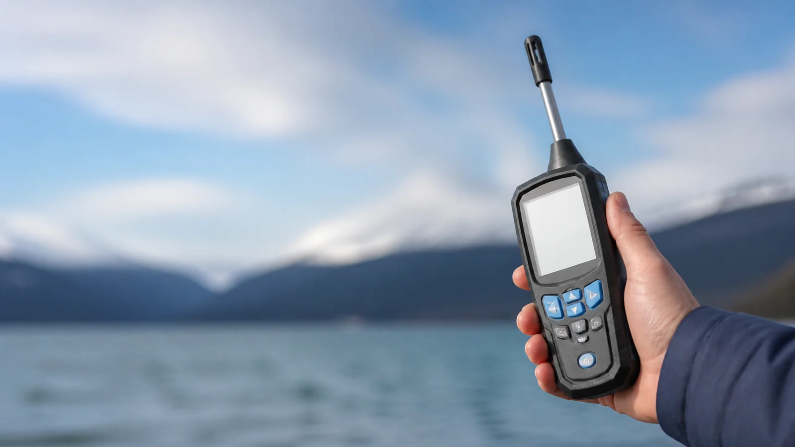 Mise en situation éditoriale d'un thermomètre environnemental portable dans son contexte d'usage professionnel