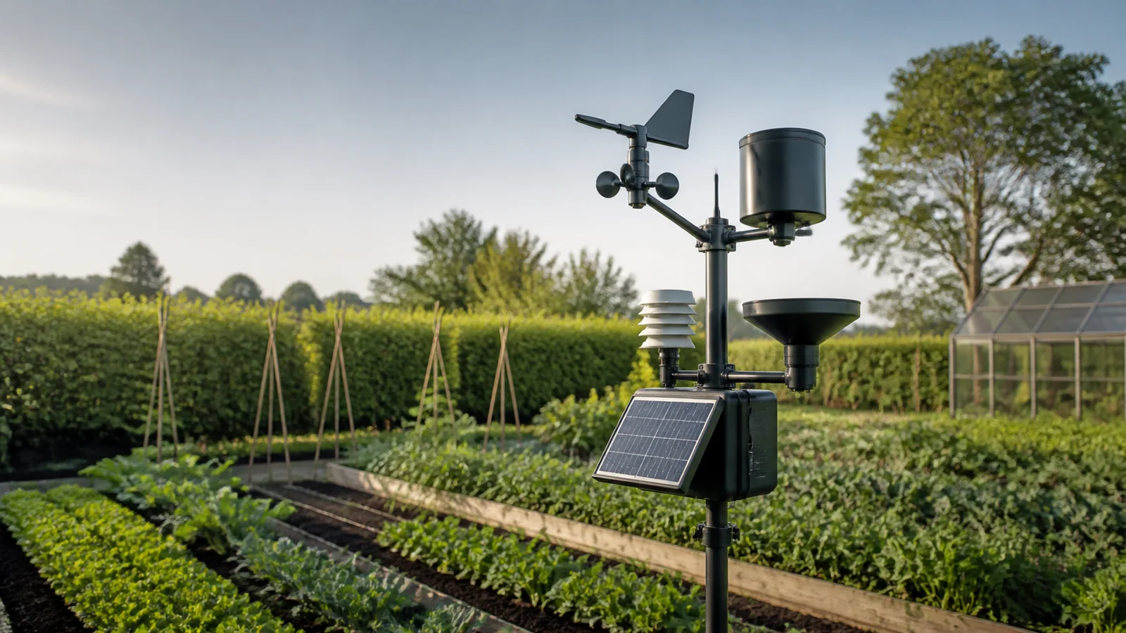 Mise en situation éditoriale d'un station microclimat de jardin dans son contexte d'usage professionnel