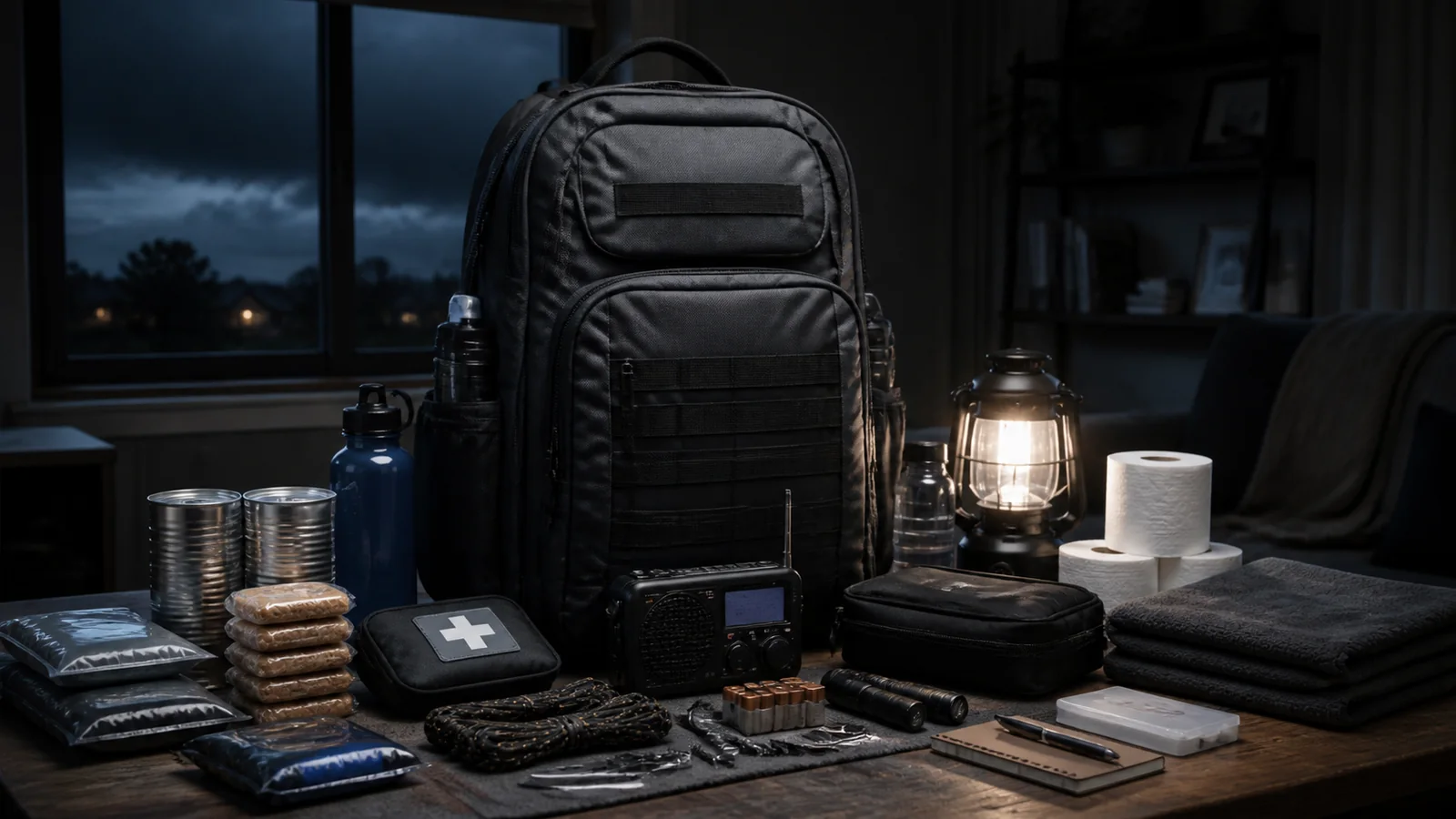 Mise en situation éditoriale d'un kit blackout familial dans son contexte d'usage professionnel