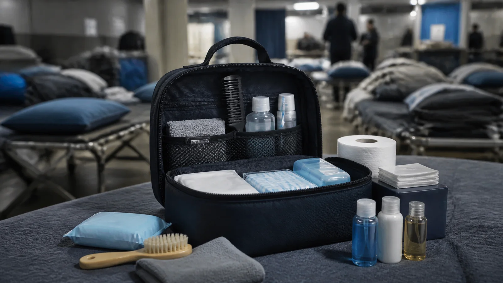 Mise en situation éditoriale d'un kit d’hygiène en zone instable dans son contexte d'usage professionnel