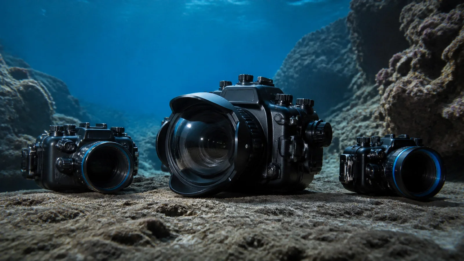 Mise en situation éditoriale d'un caméra sous-marine dans son contexte d'usage professionnel