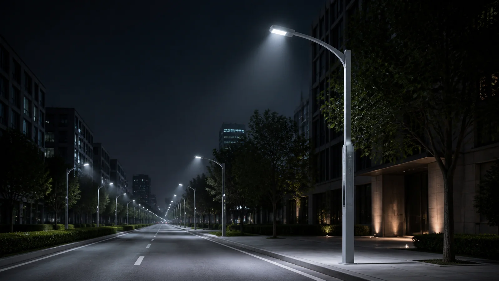 Mise en situation éditoriale d'un lampadaire intelligent dans son contexte d'usage professionnel