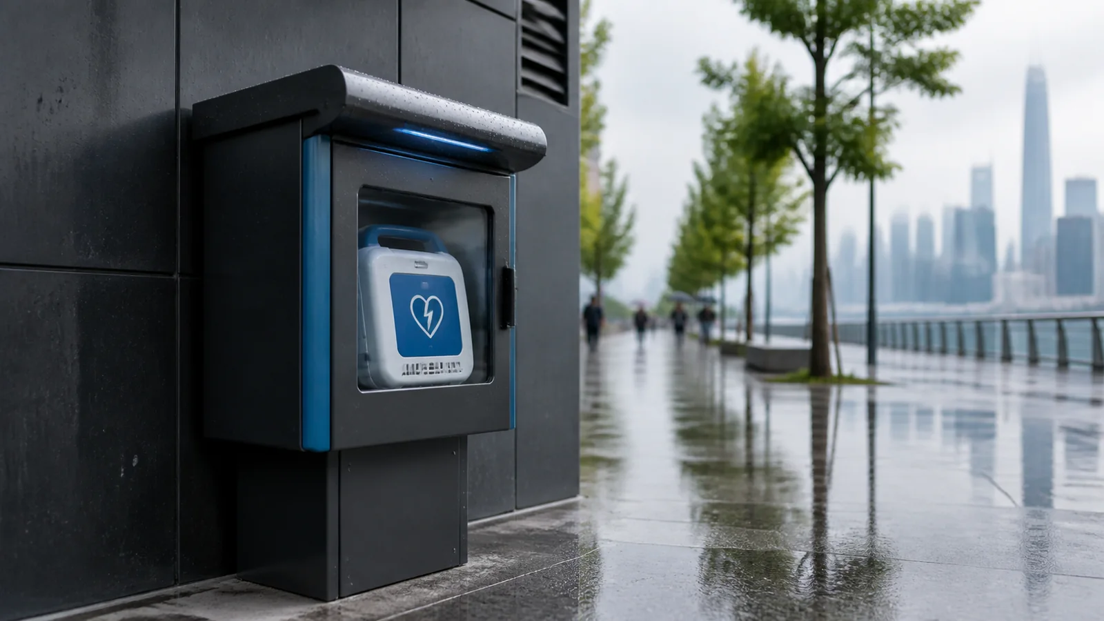 Mise en situation éditoriale d'un station de secours publique dans son contexte d'usage professionnel