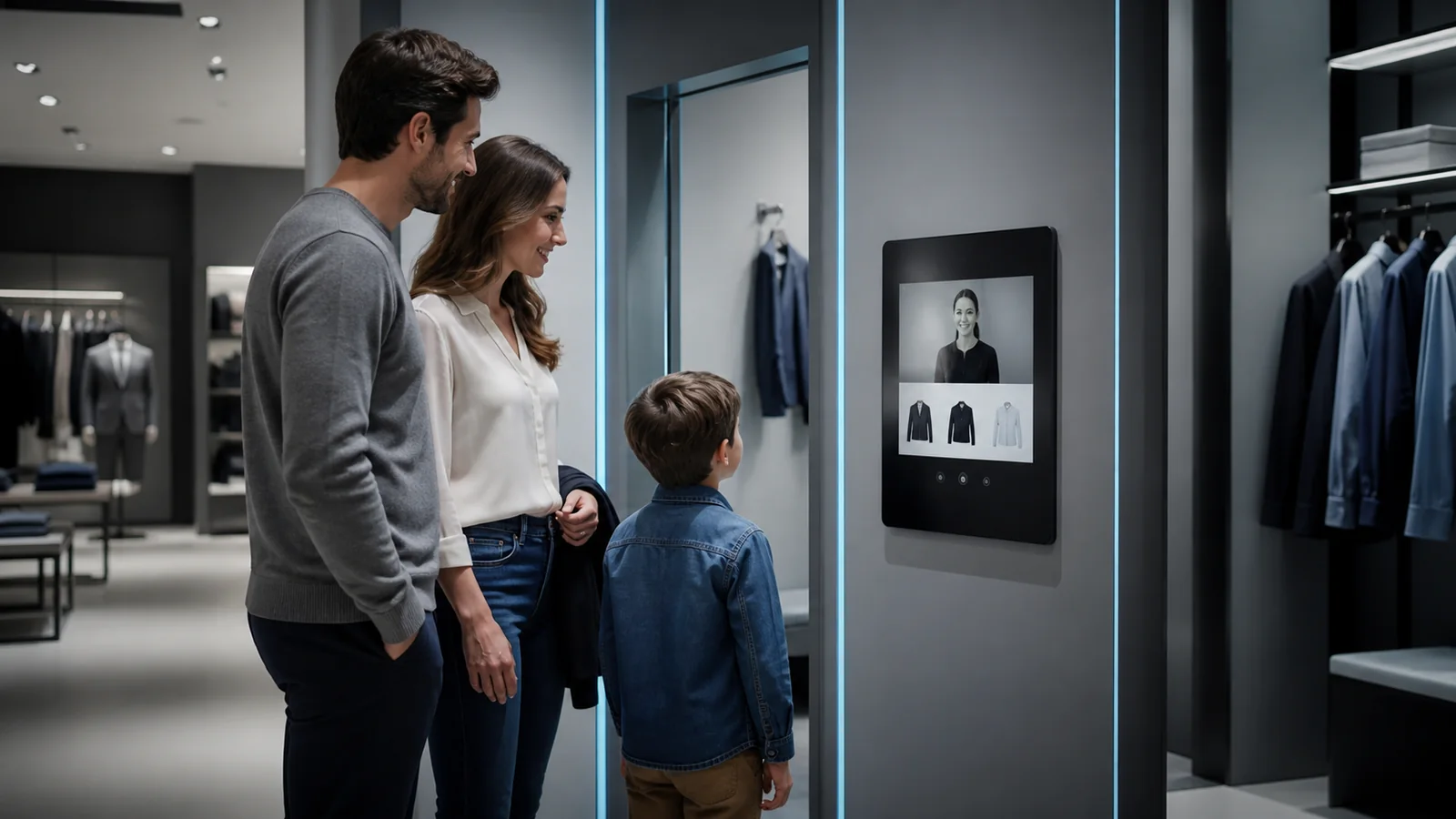 Mise en situation éditoriale d'un cabine d’essayage augmentée dans son contexte d'usage professionnel