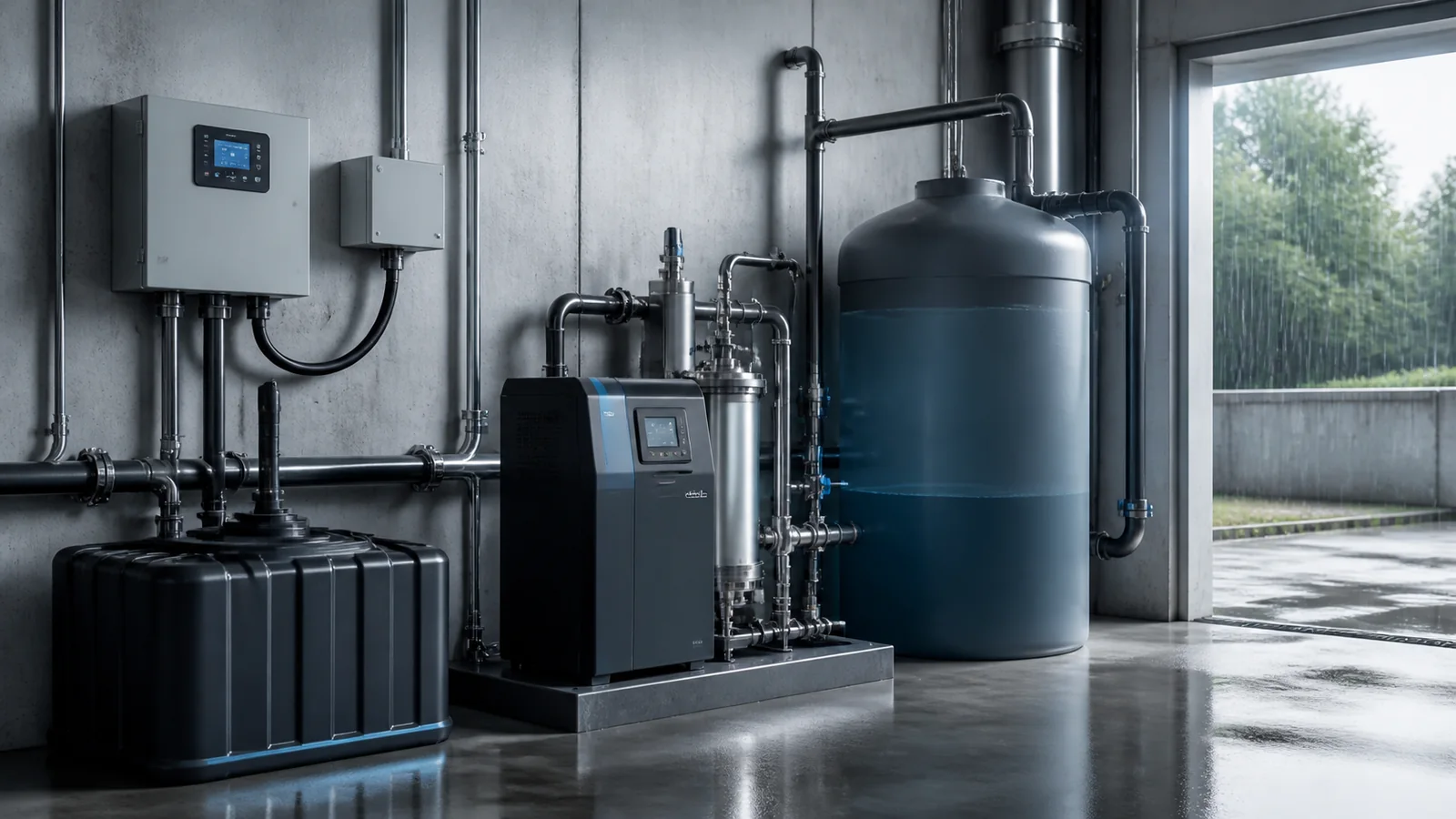 Mise en situation éditoriale d'un station d’eau de pluie intelligente dans son contexte d'usage professionnel