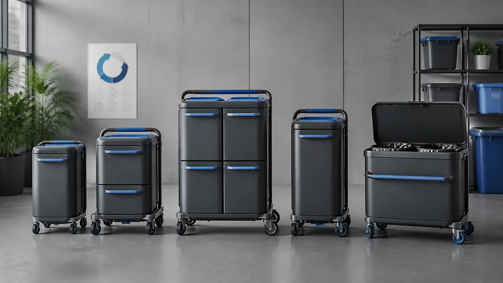 Mise en situation éditoriale d'un chariot de collecte intelligent dans son contexte d'usage professionnel