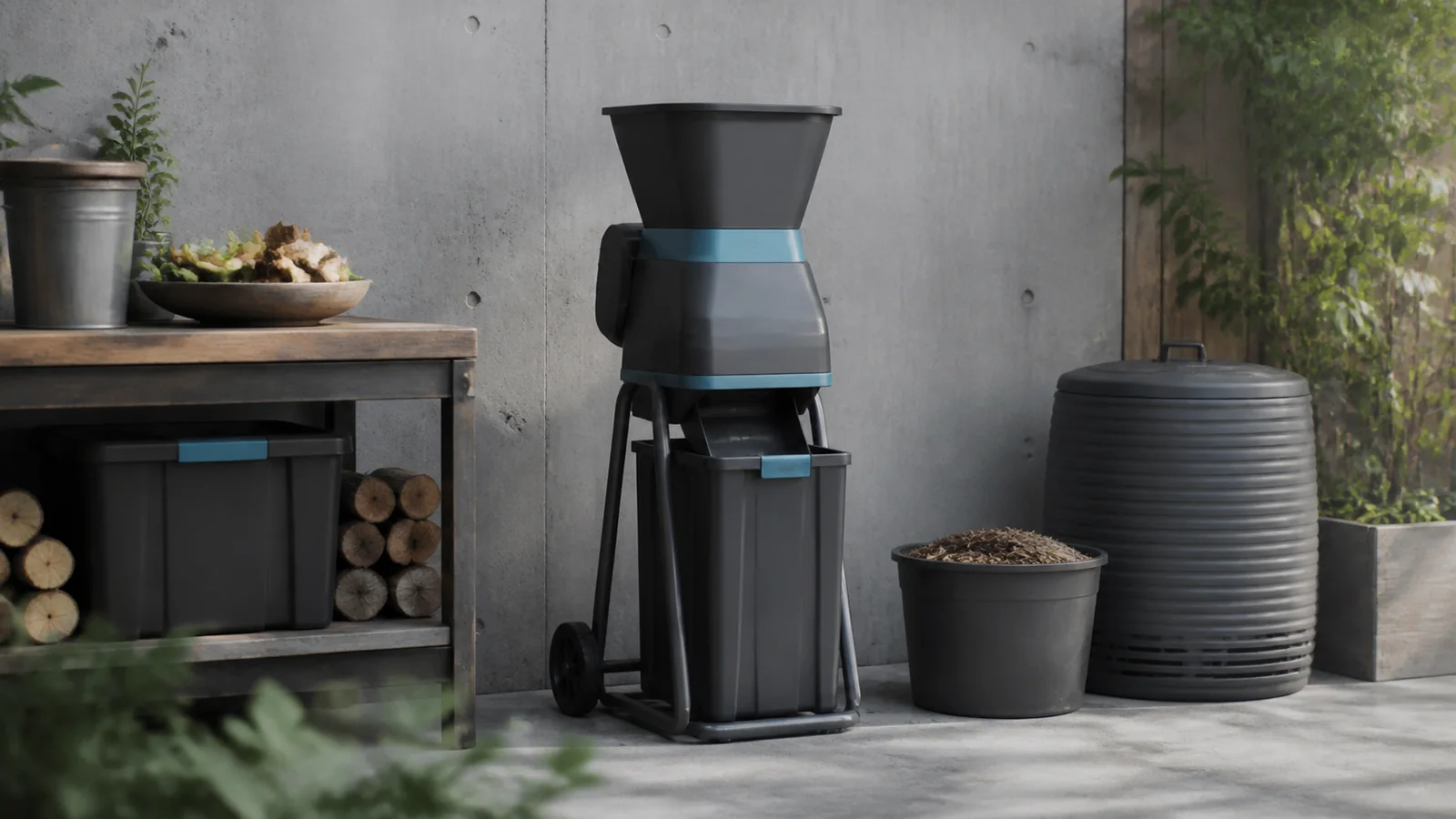 Mise en situation éditoriale d'un broyeur pour compost dans son contexte d'usage professionnel