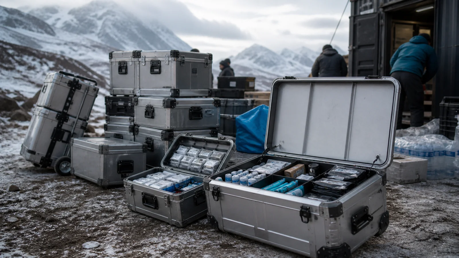 Mise en situation éditoriale d'un caisse logistique humanitaire dans son contexte d'usage professionnel
