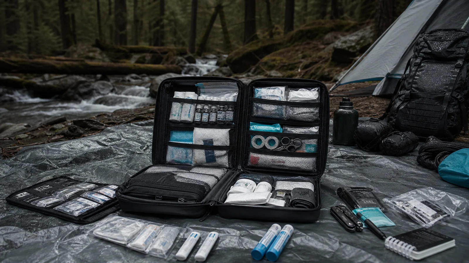 Mise en situation éditoriale d'un trousse de survie en zone isolée dans son contexte d'usage professionnel