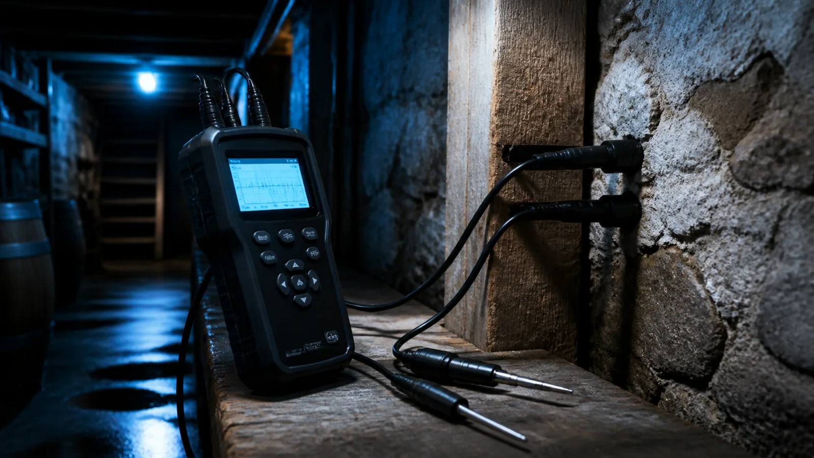Mise en situation éditoriale d'un diagnostic d'une cave humide dans son contexte d'usage professionnel