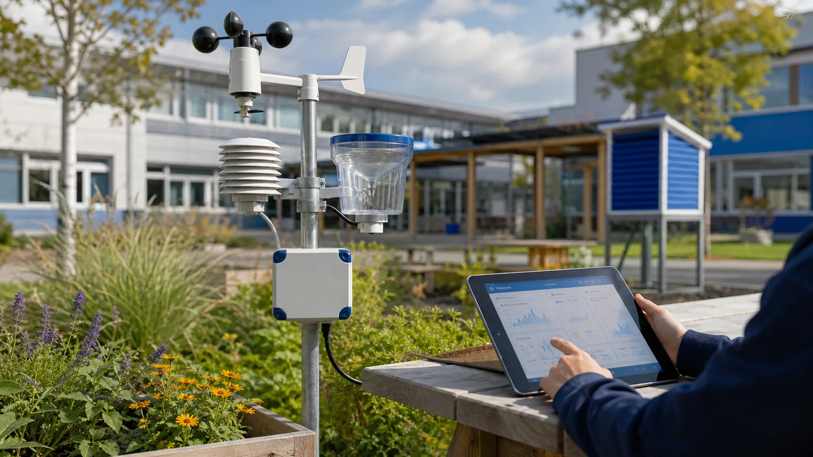Mise en situation éditoriale d'un station météo scolaire dans son contexte d'usage professionnel