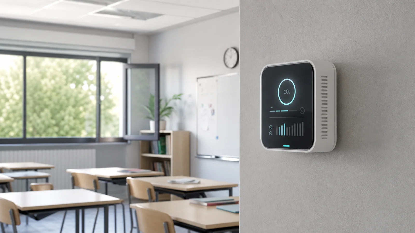 Mise en situation éditoriale d'un capteur de qualité de l'air en classe dans son contexte d'usage professionnel