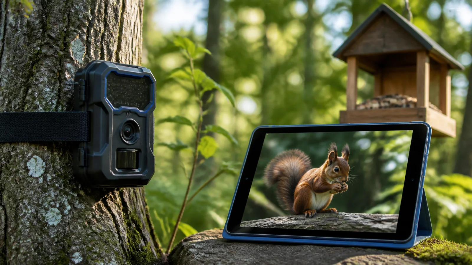 Mise en situation éditoriale d'un caméra nature dans son contexte d'usage professionnel