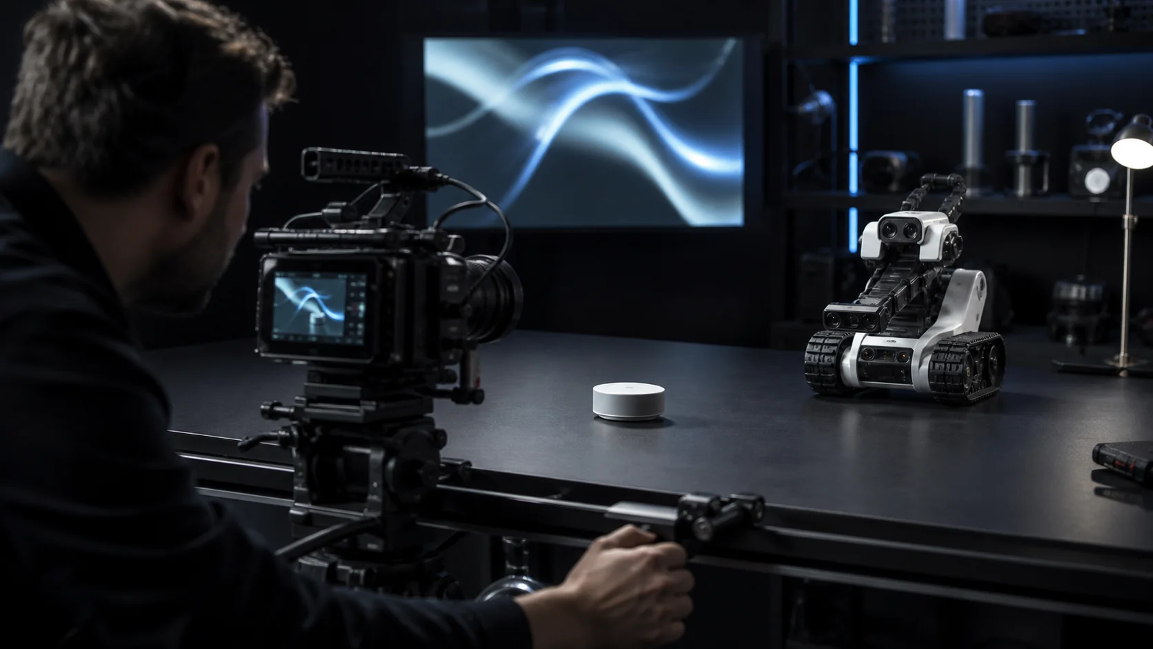 Visuel éditorial généré d’un tournage consacré aux objets intelligents utiles.